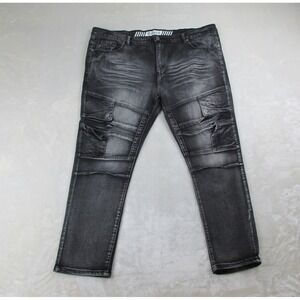 GSTR Pants‎ Mens 46 Black Denim Jeans Straight Pockets Casual Preppy 46X30